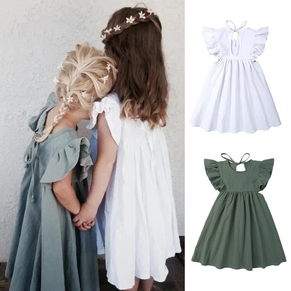 Ruffle Sleeve Princess Dress (0-6Y) – Soft, stylish, perfect for any occasion! COTTON