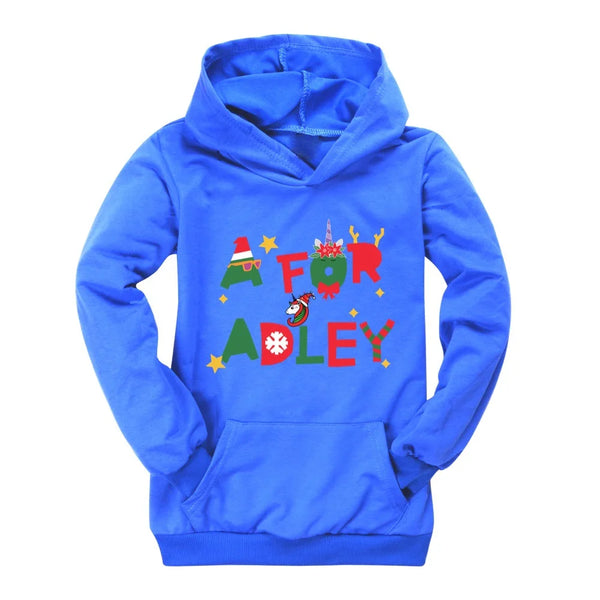 A for Adley Christmas Hoodie – Cozy, cute, and perfect for toddlers this autumn!"