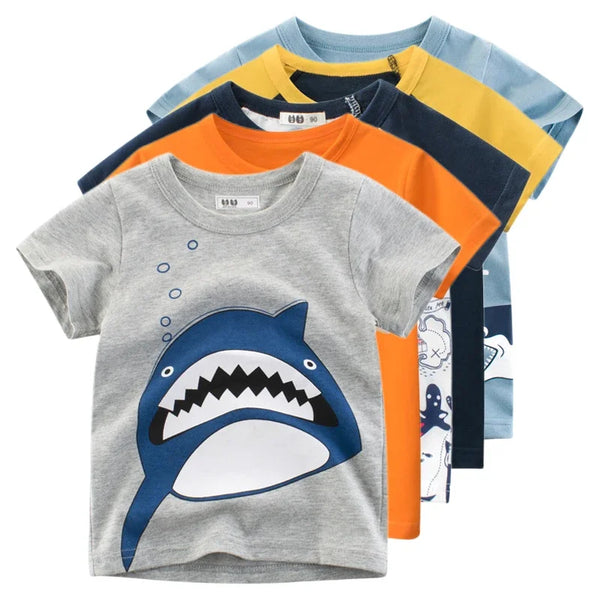 Boys' Shark Print T-Shirt – Cool, comfy, and perfect for summer!