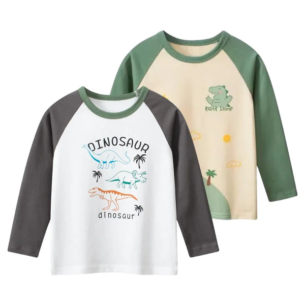 Autumn Boys' Dinosaur T-Shirt (2-9Y) – Soft, stylish, and perfect for casual wear!