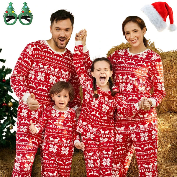 Elk Print Christmas Pajamas – Matching festive loungewear for the whole family