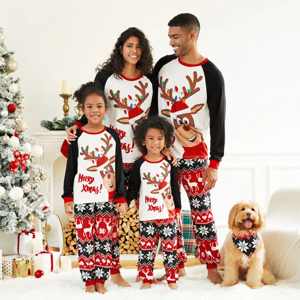 PatPat Christmas Reindeer Pajama Set – Matching, flame-resistant, perfect for the whole family!